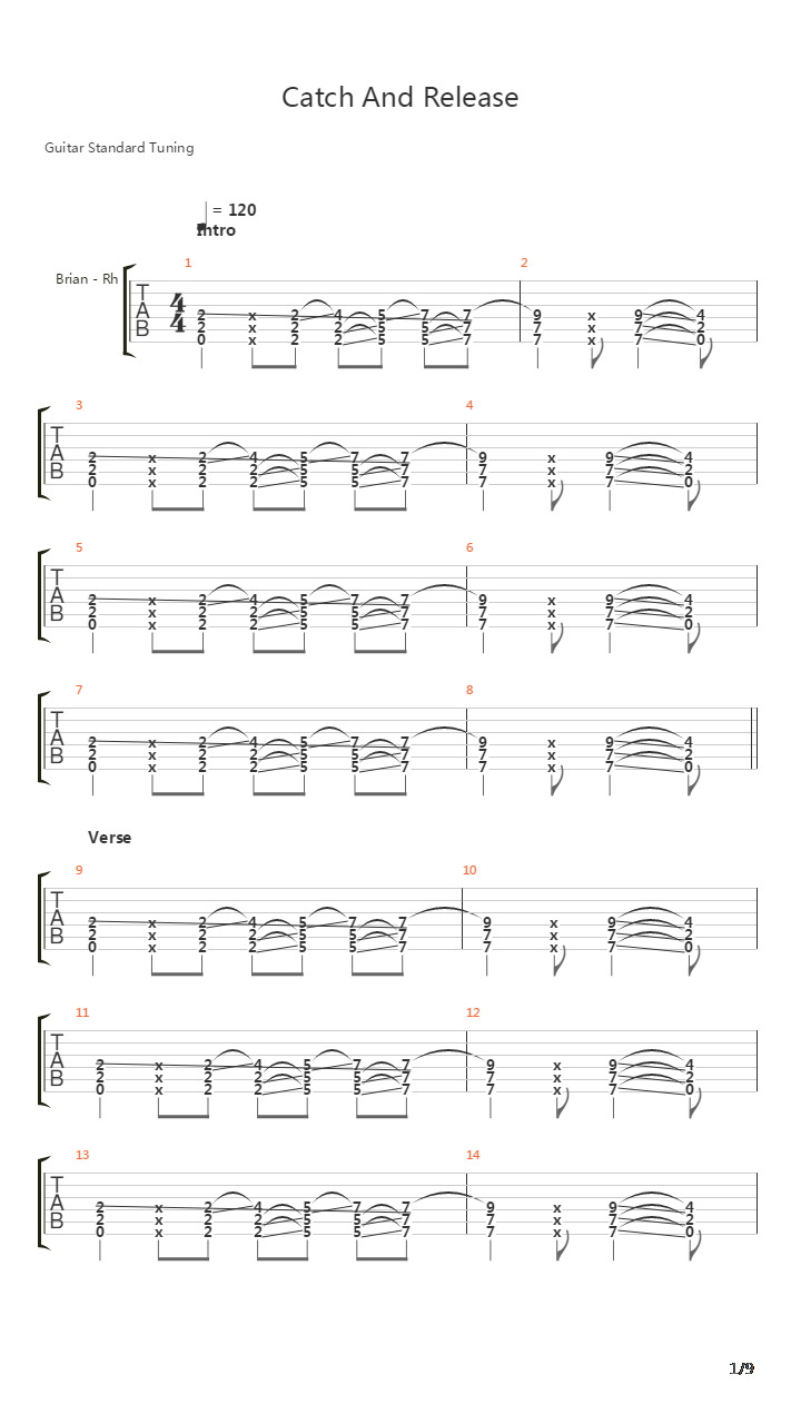 Catch And Release吉他谱