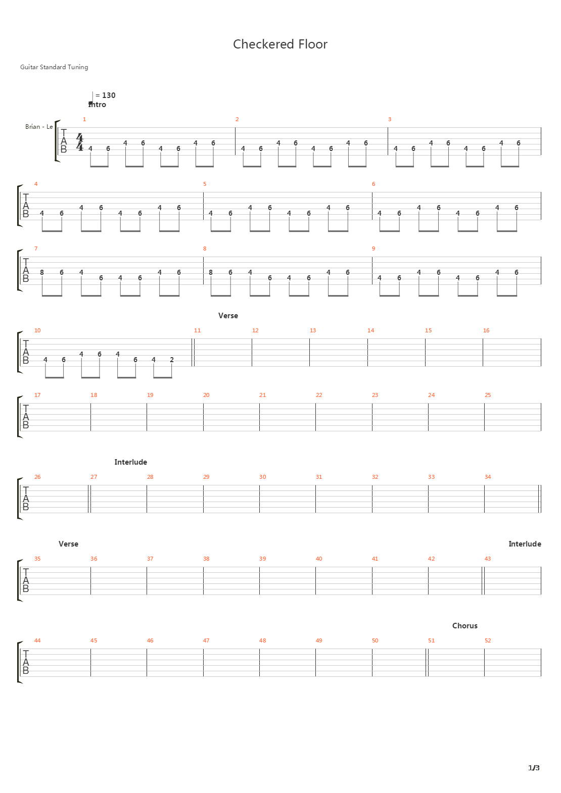 Checkered Floor吉他谱