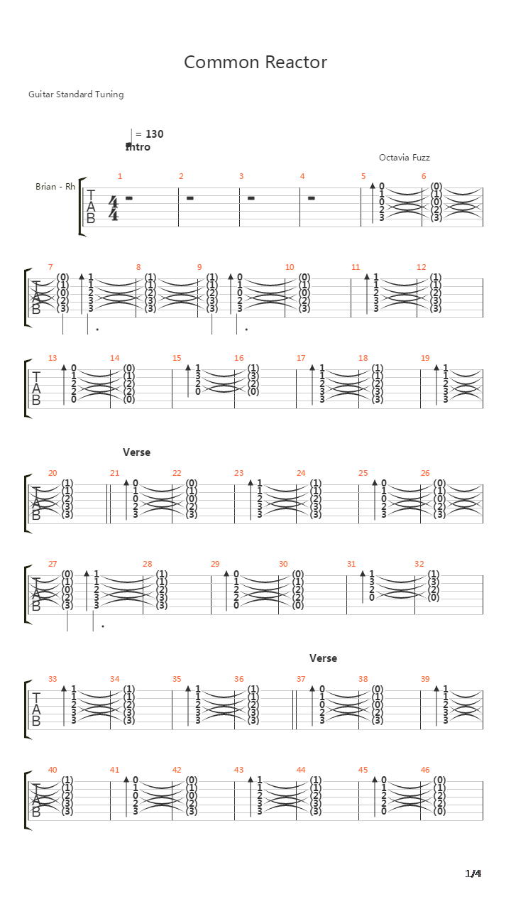 Common Reactor吉他谱