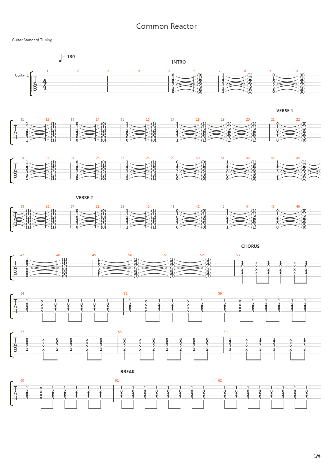 Common Reactor吉他谱