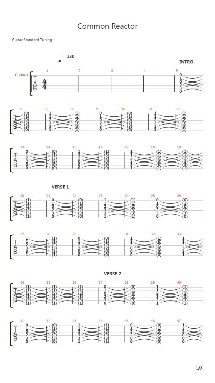 Common Reactor吉他谱