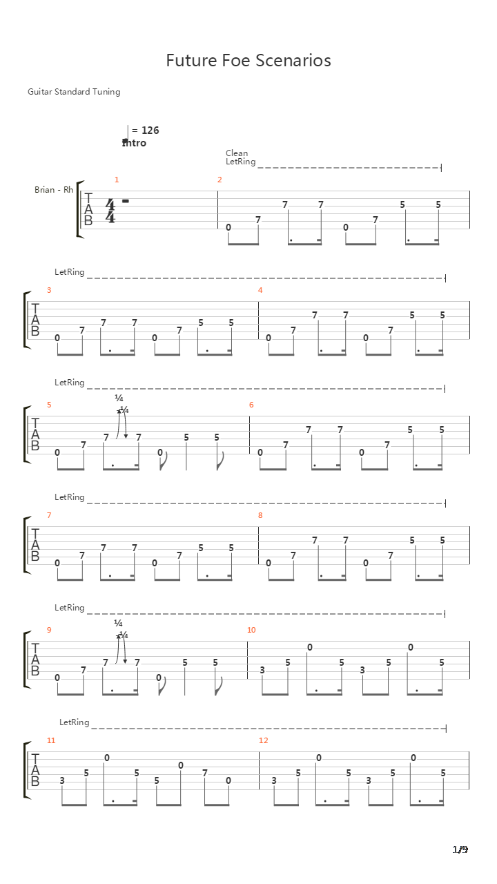 Future Foe Scenarios吉他谱