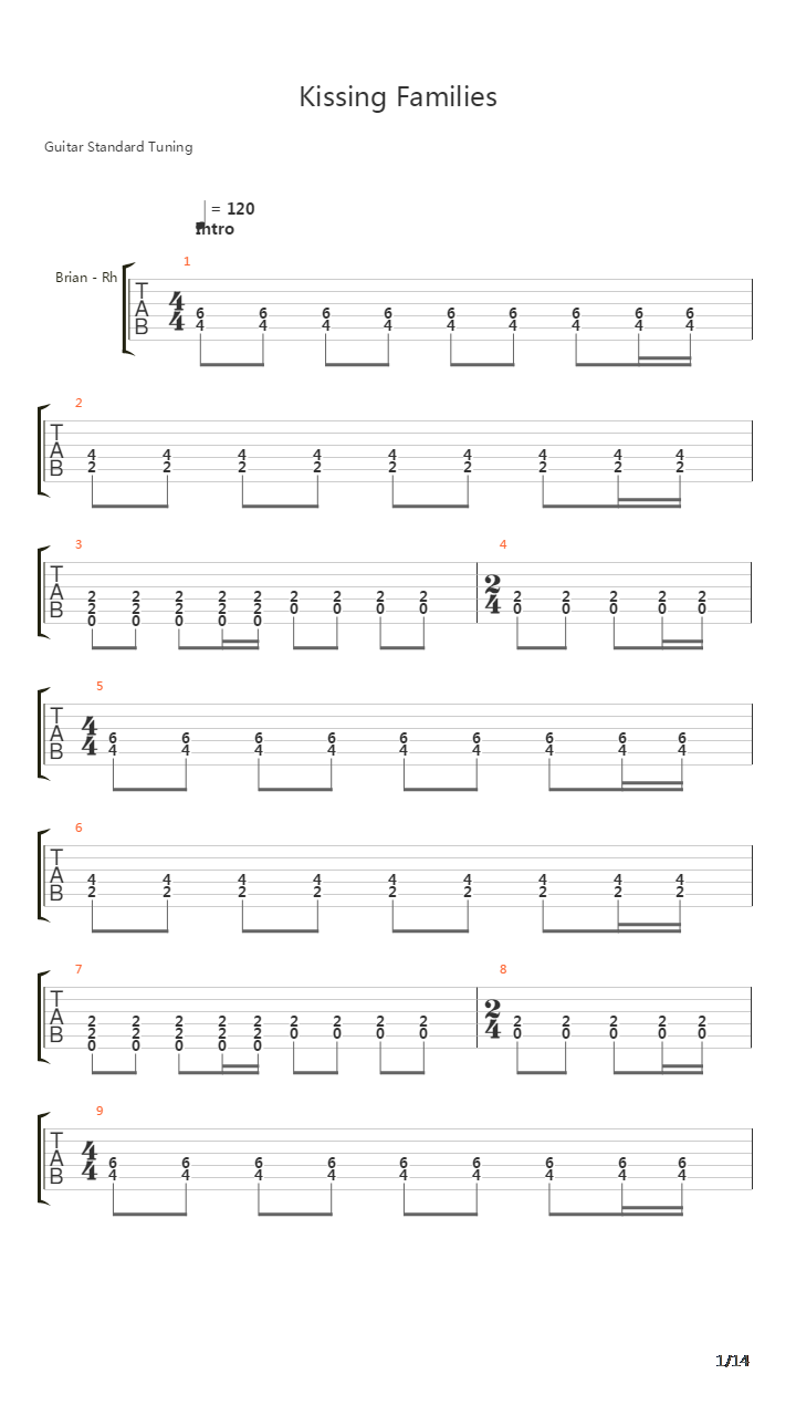 Kissing Families吉他谱