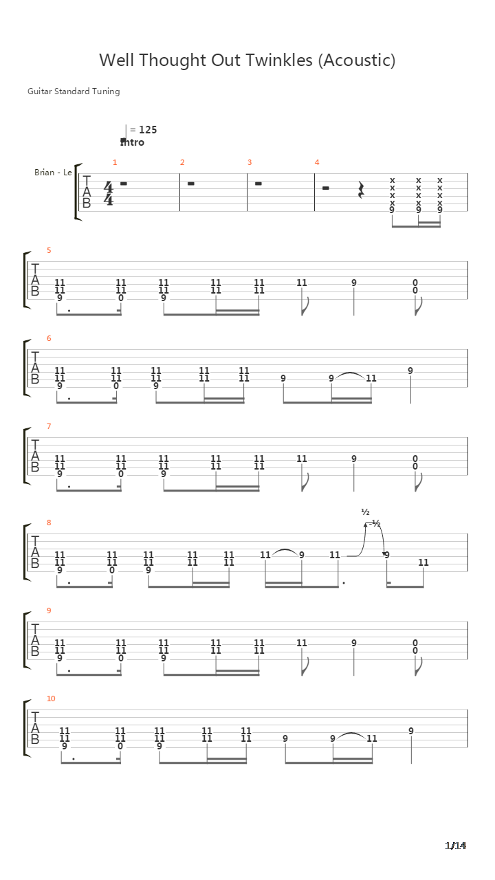 Well Thought Out Twinkles吉他谱