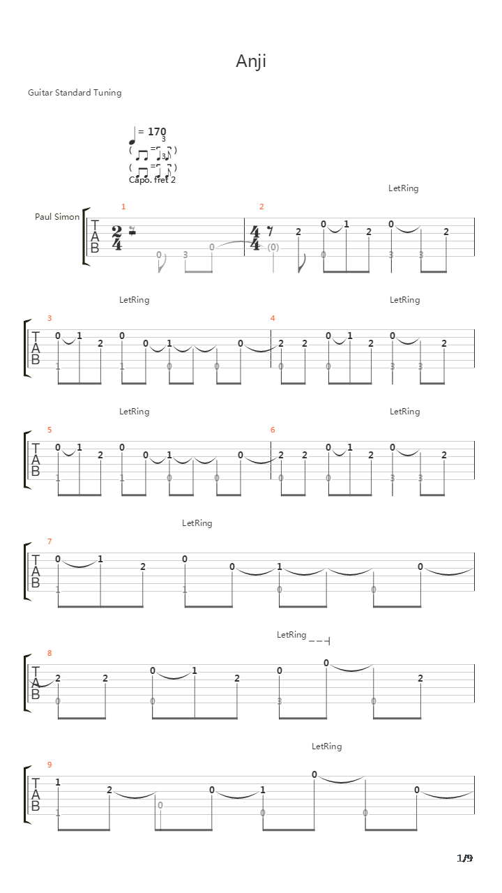 Anji吉他谱