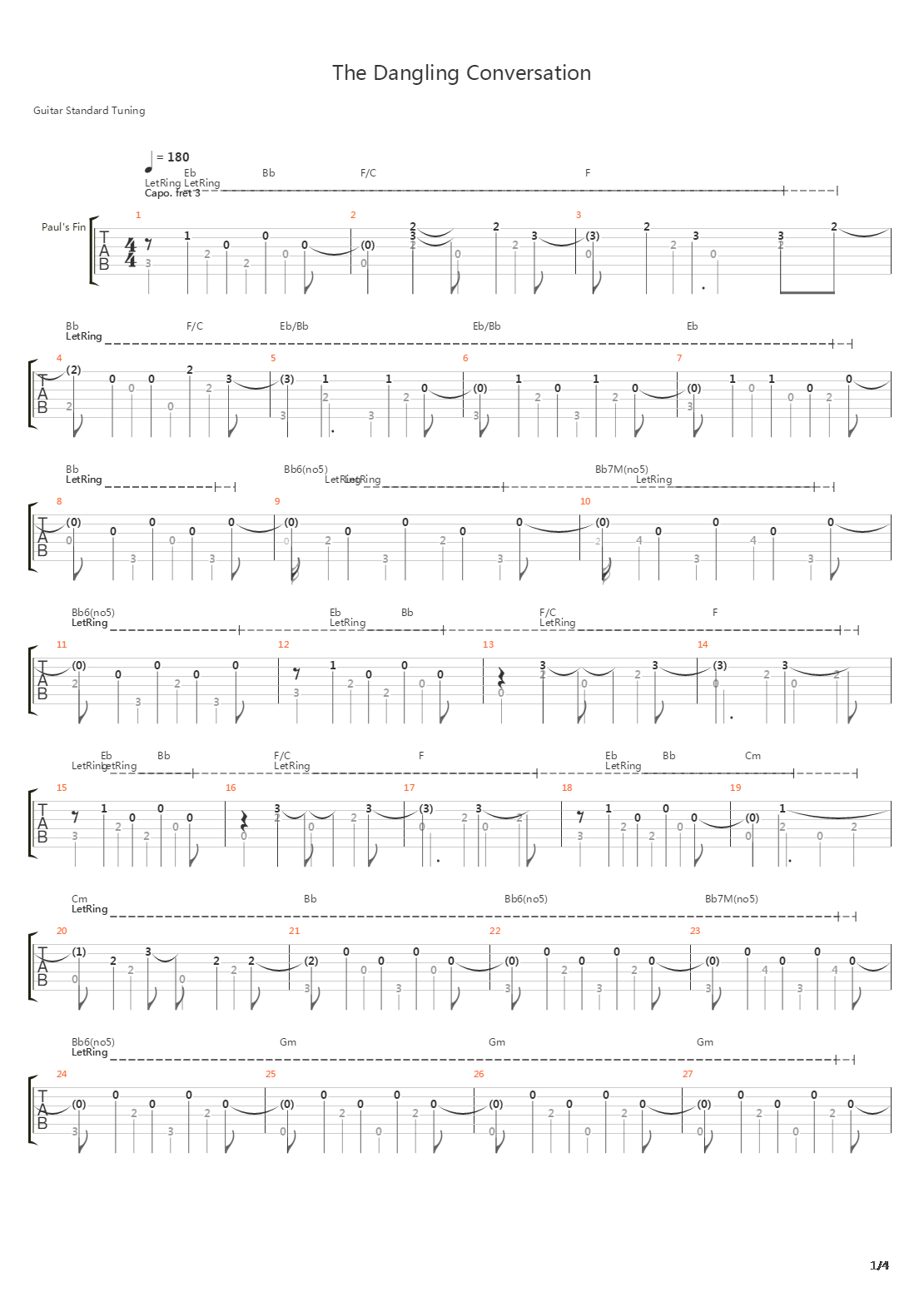 Dangling Converstaion吉他谱