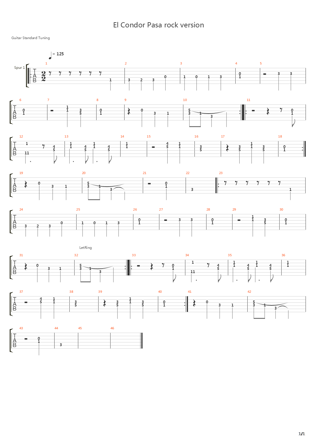 El Condor Pasa吉他谱