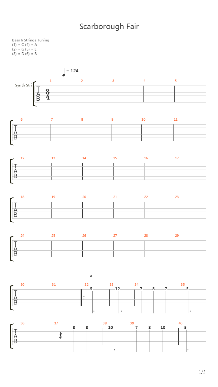 Scarborough Fair Canticle(斯卡保罗集市)吉他谱