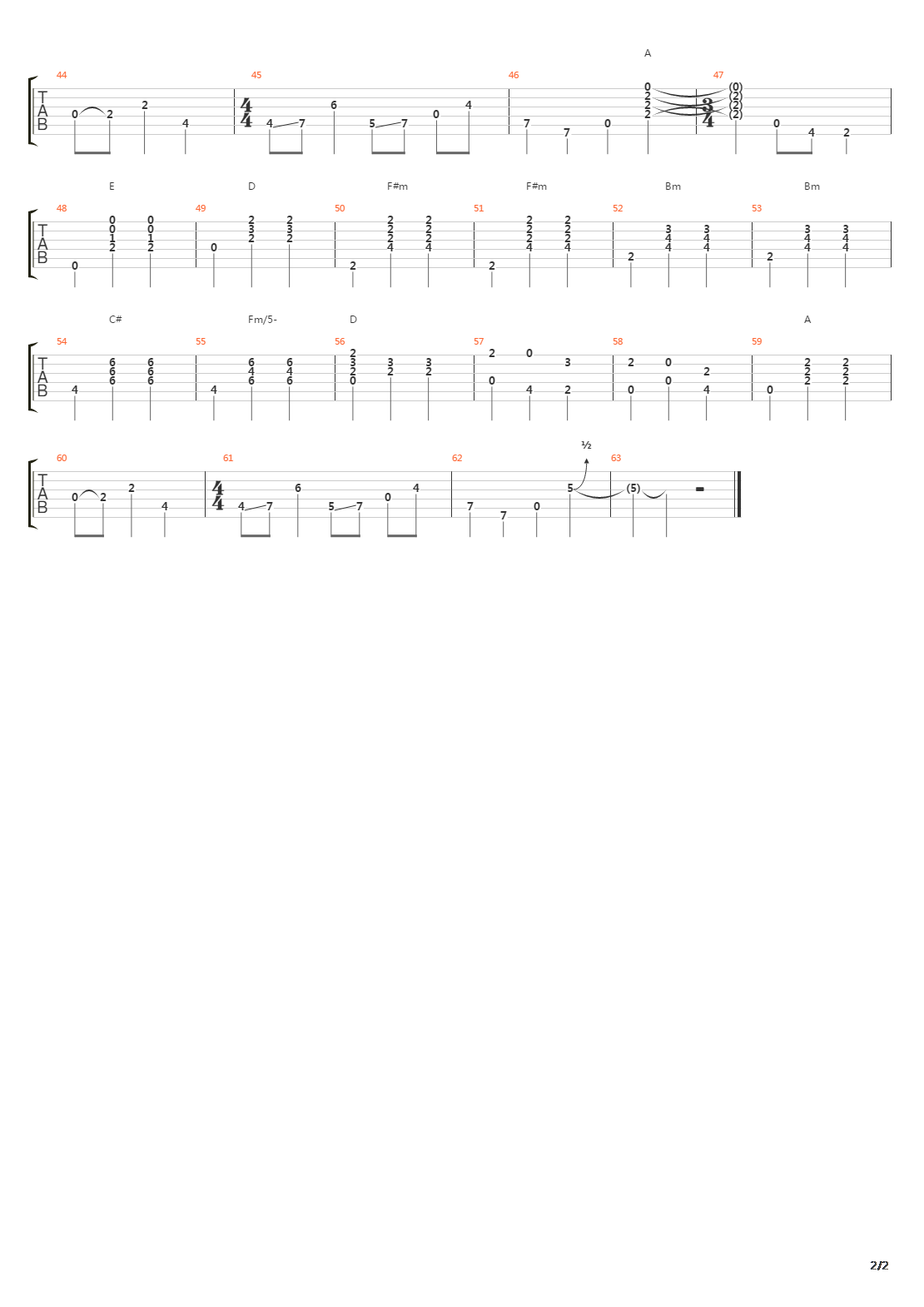 Song For The Asking吉他谱