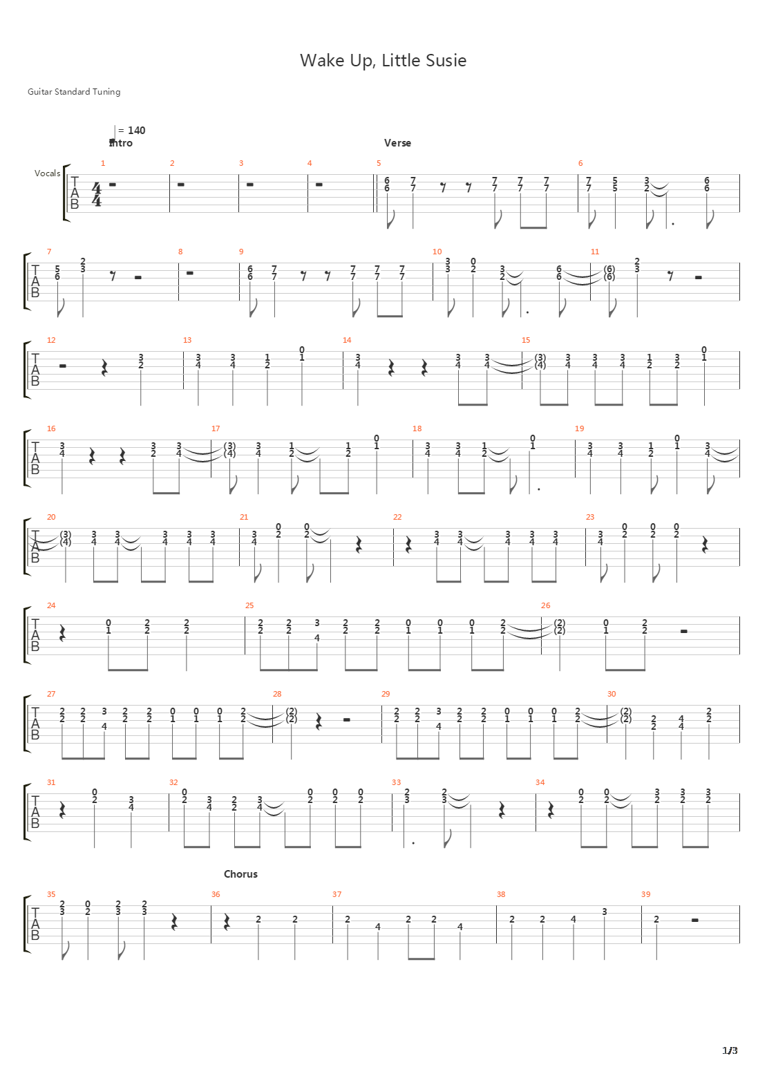 Wake Up Little Susie吉他谱