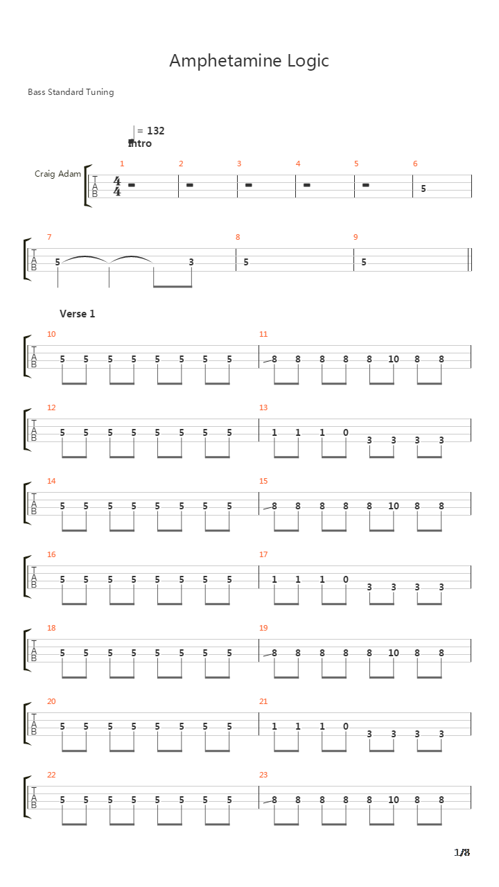Amphetamine Logic吉他谱