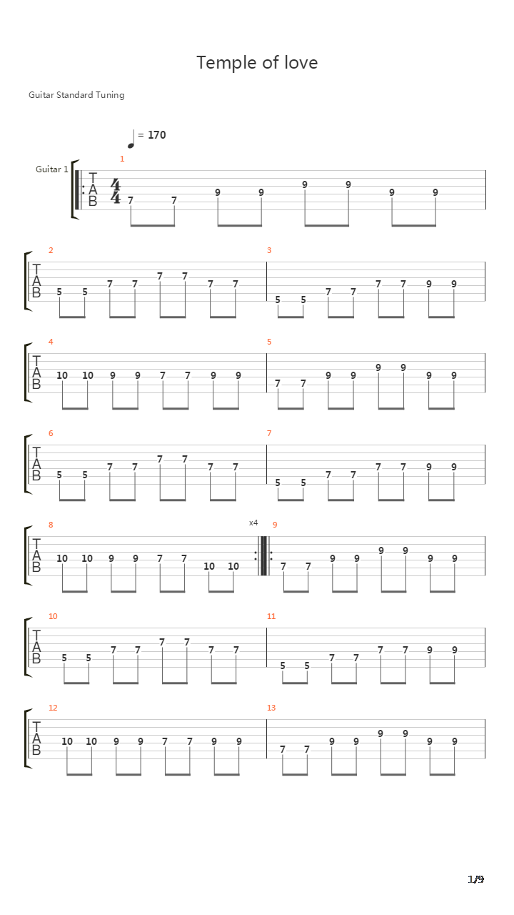 Temple Of Love吉他谱