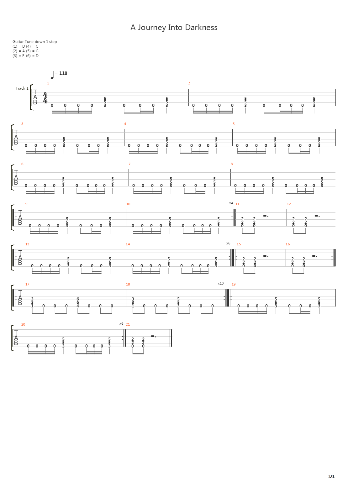 A Journey Into Darkness吉他谱