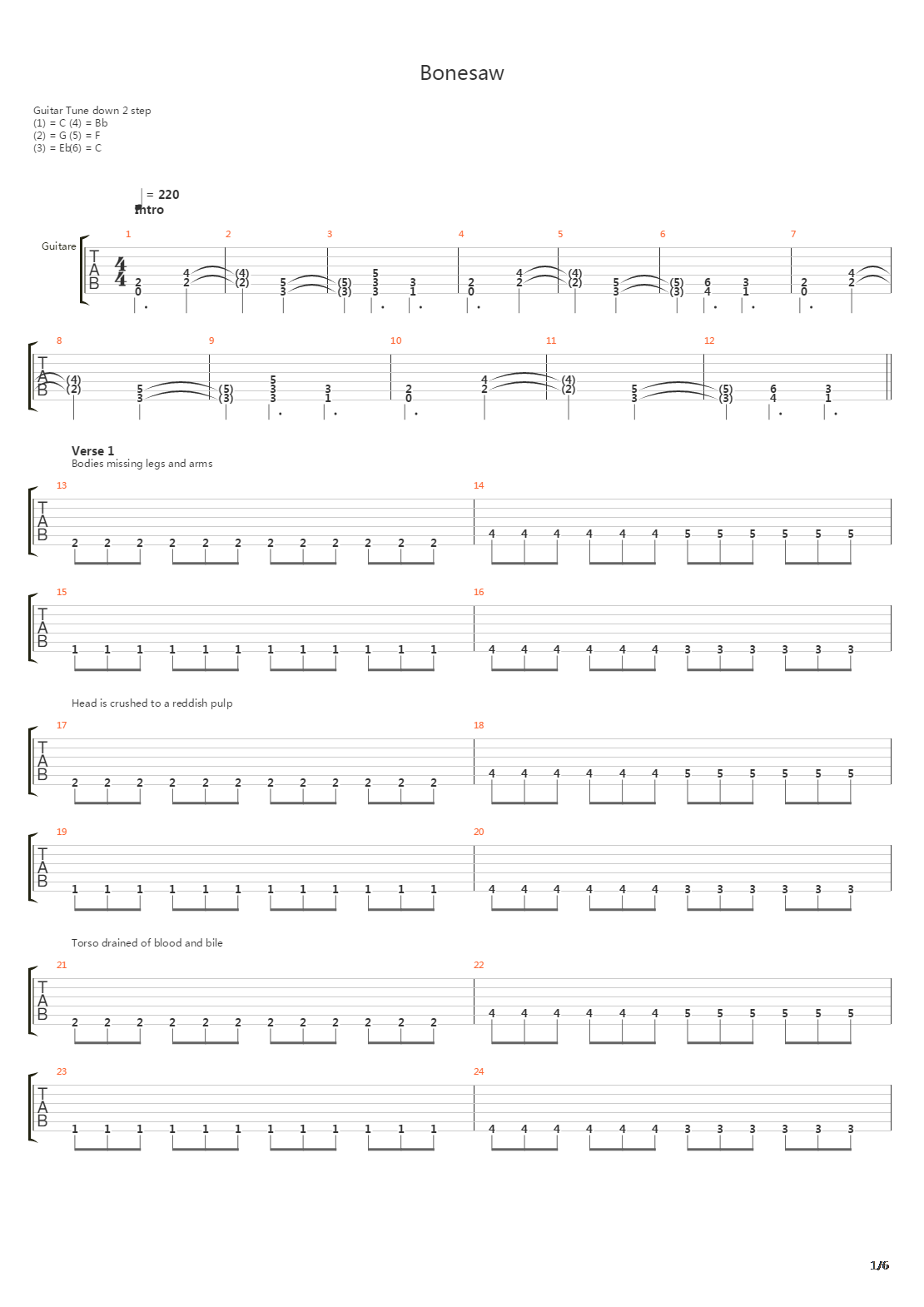 Bonesaw吉他谱