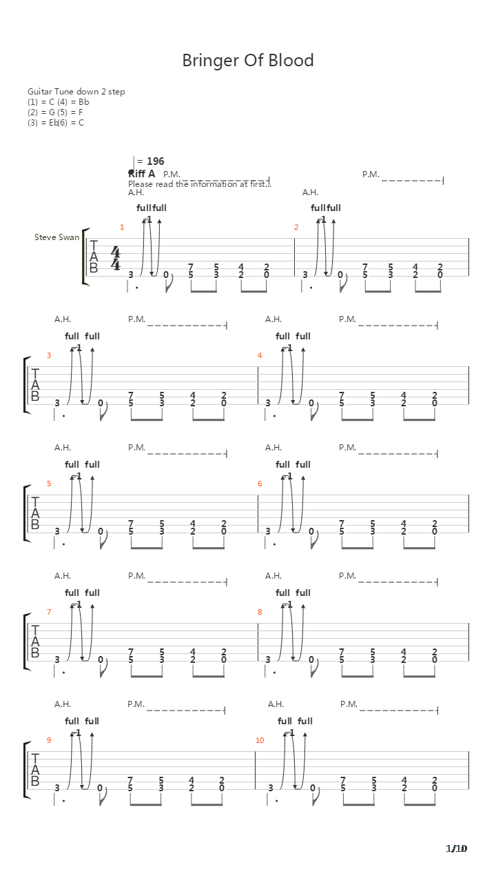 Bringer Of Blood吉他谱
