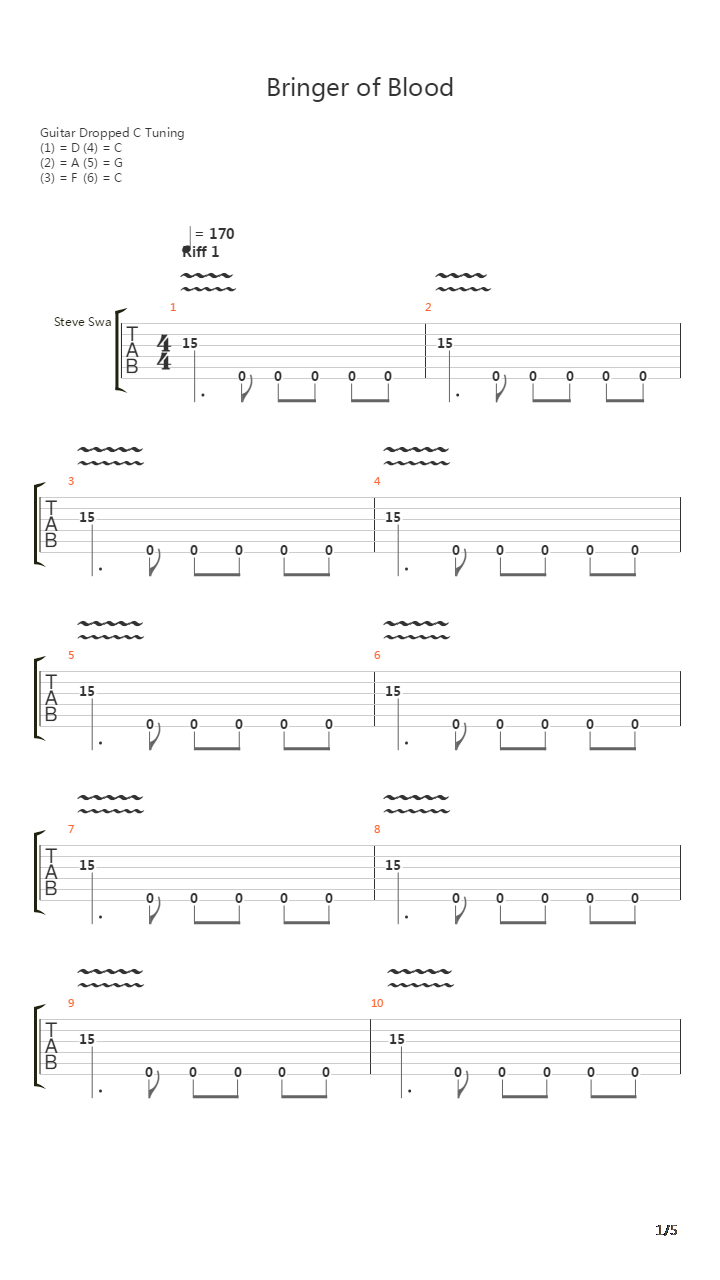Bringer Of Blood吉他谱