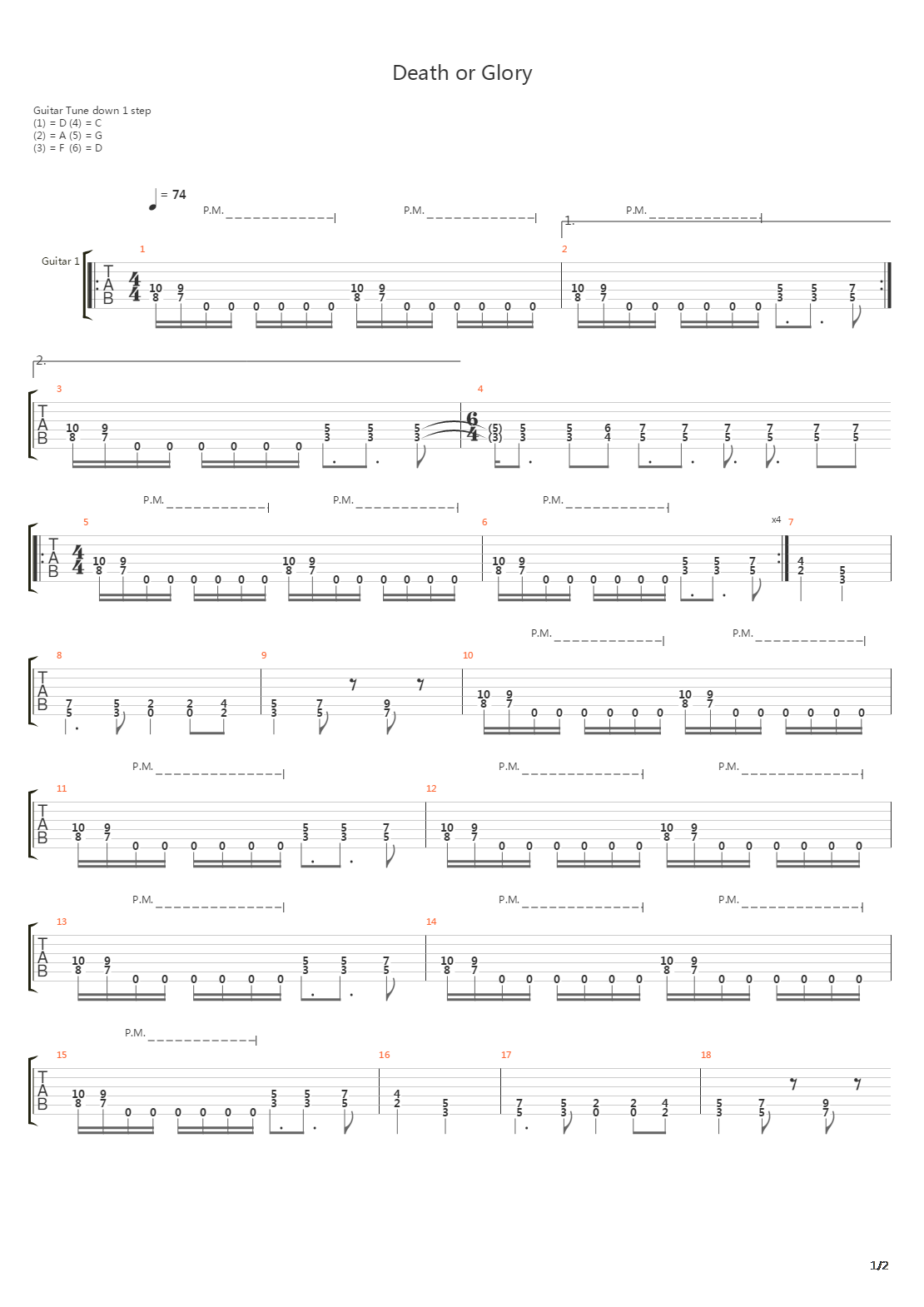 Death Or Glory吉他谱
