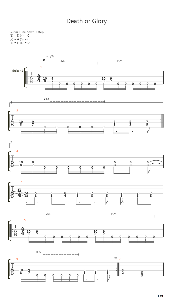 Death Or Glory吉他谱