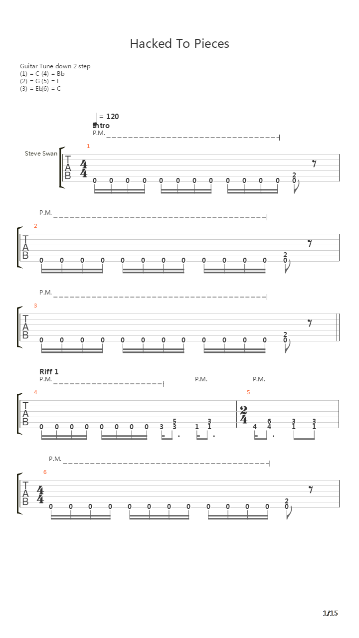 Hacked To Pieces吉他谱