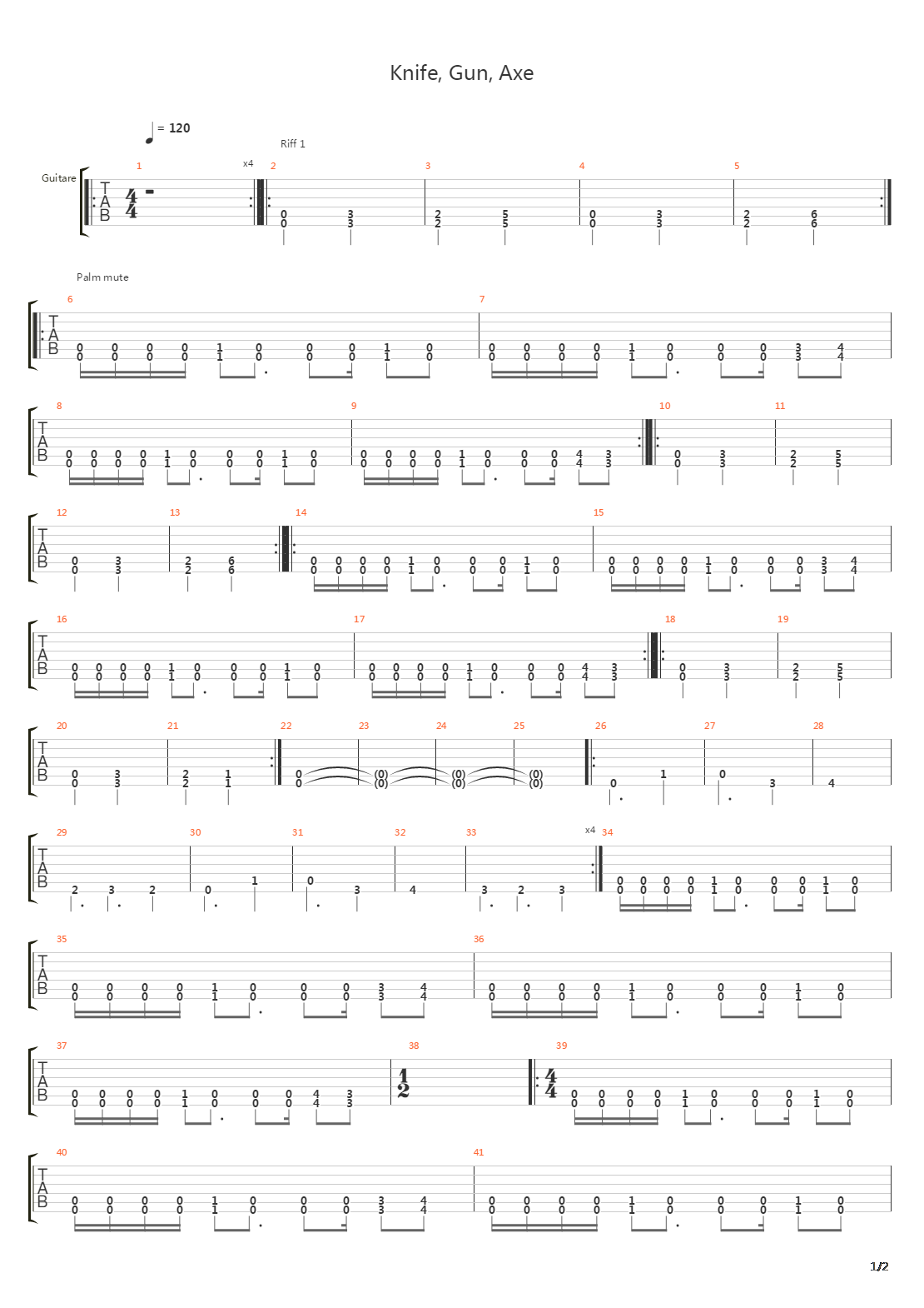 Knife Gun Axe吉他谱