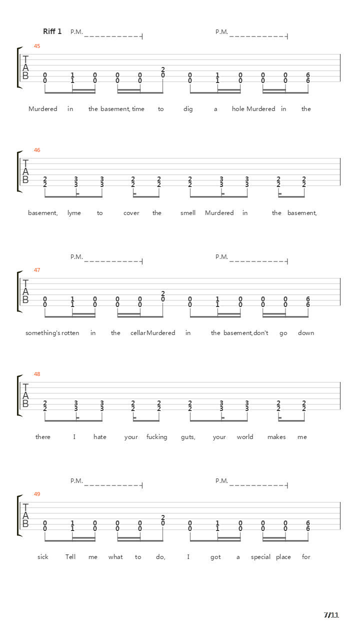 Murdered In The Basement吉他谱