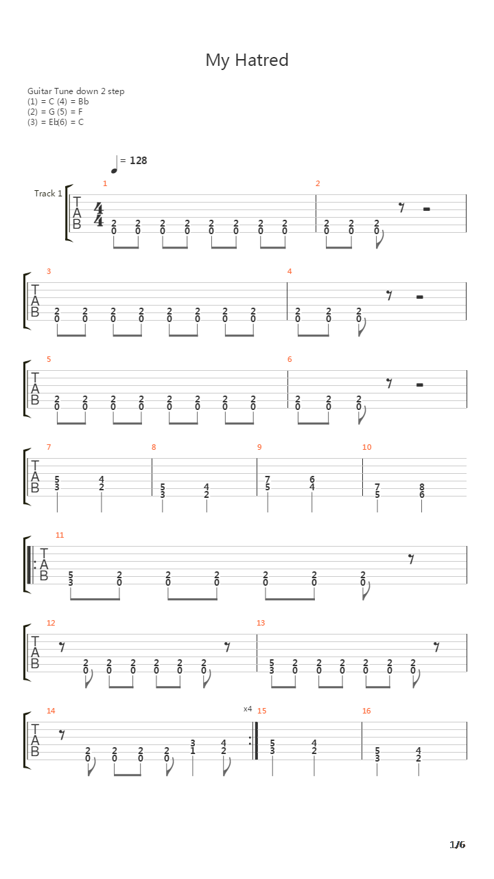 My Hatred吉他谱