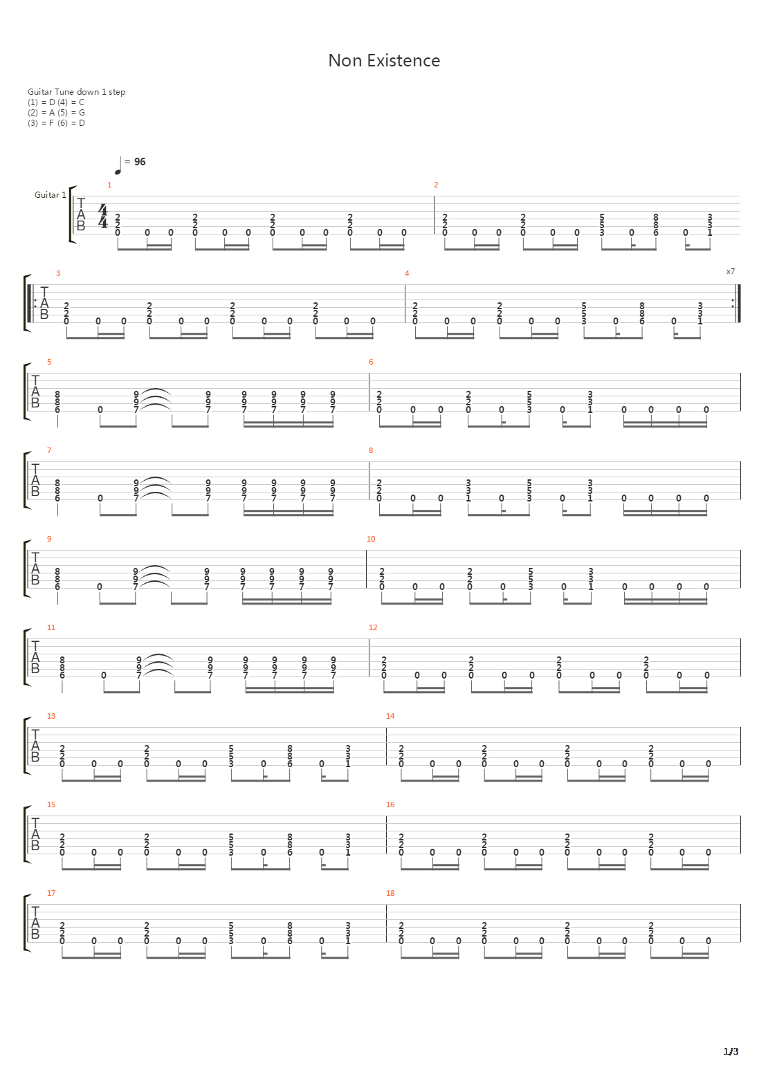 Non Existence吉他谱