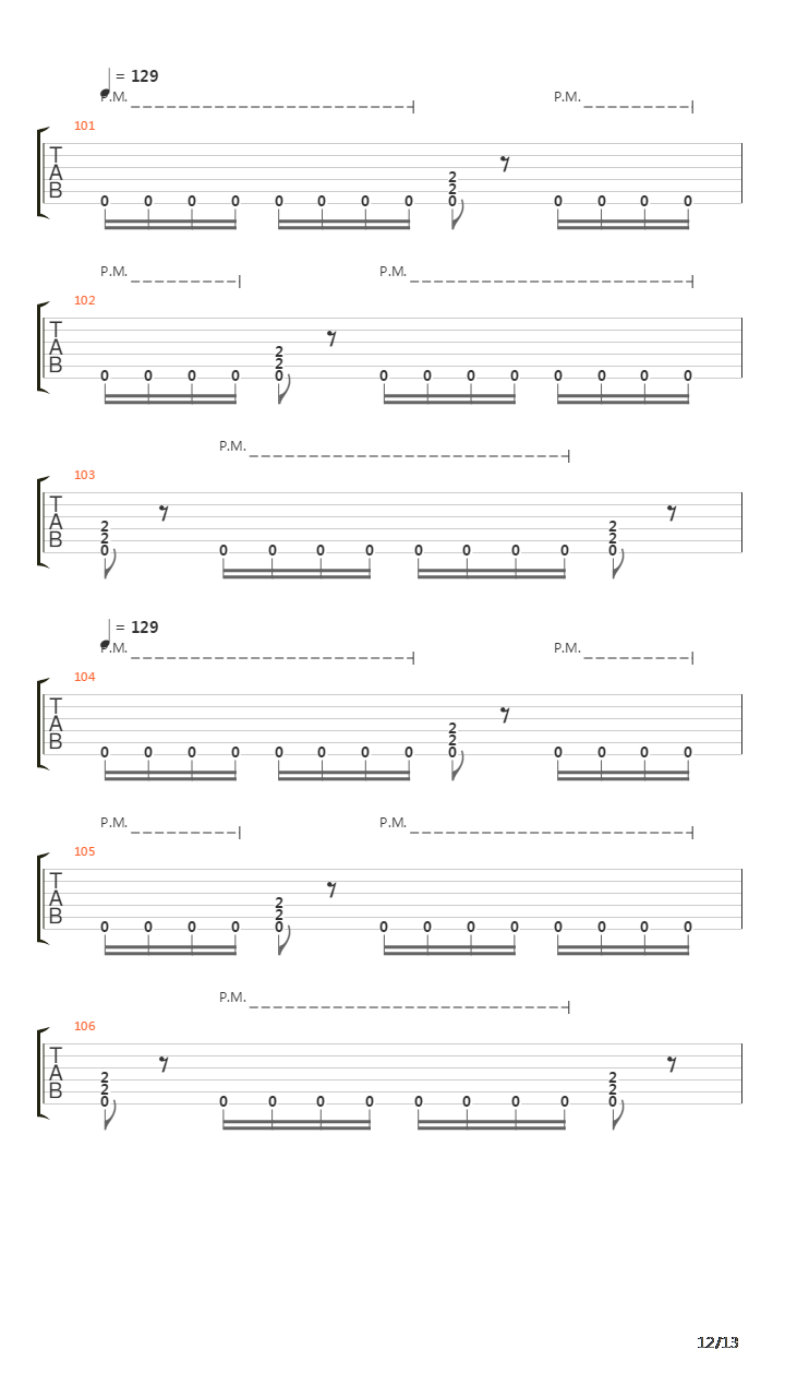 One Bullet Left吉他谱