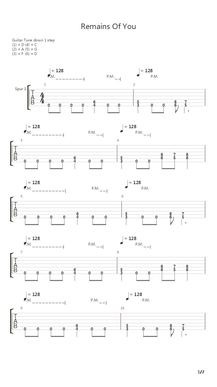 Remains Of You吉他谱