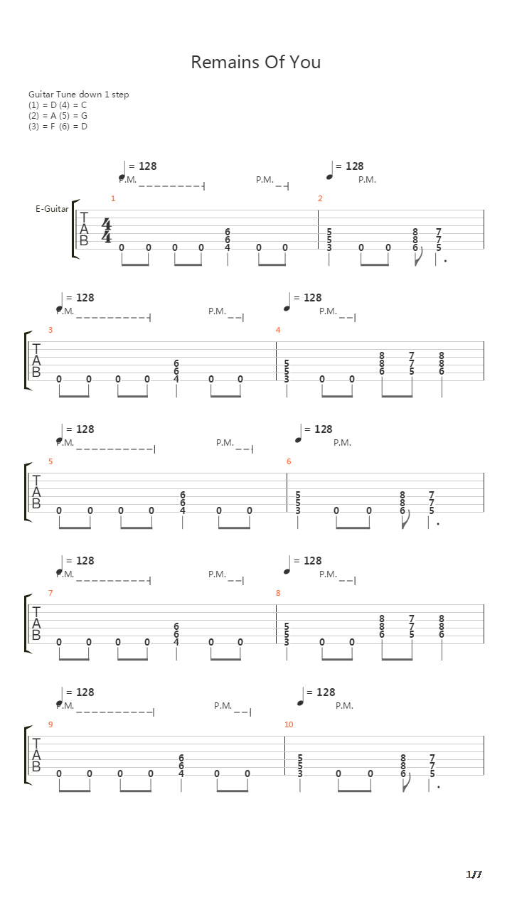 Remains Of You吉他谱