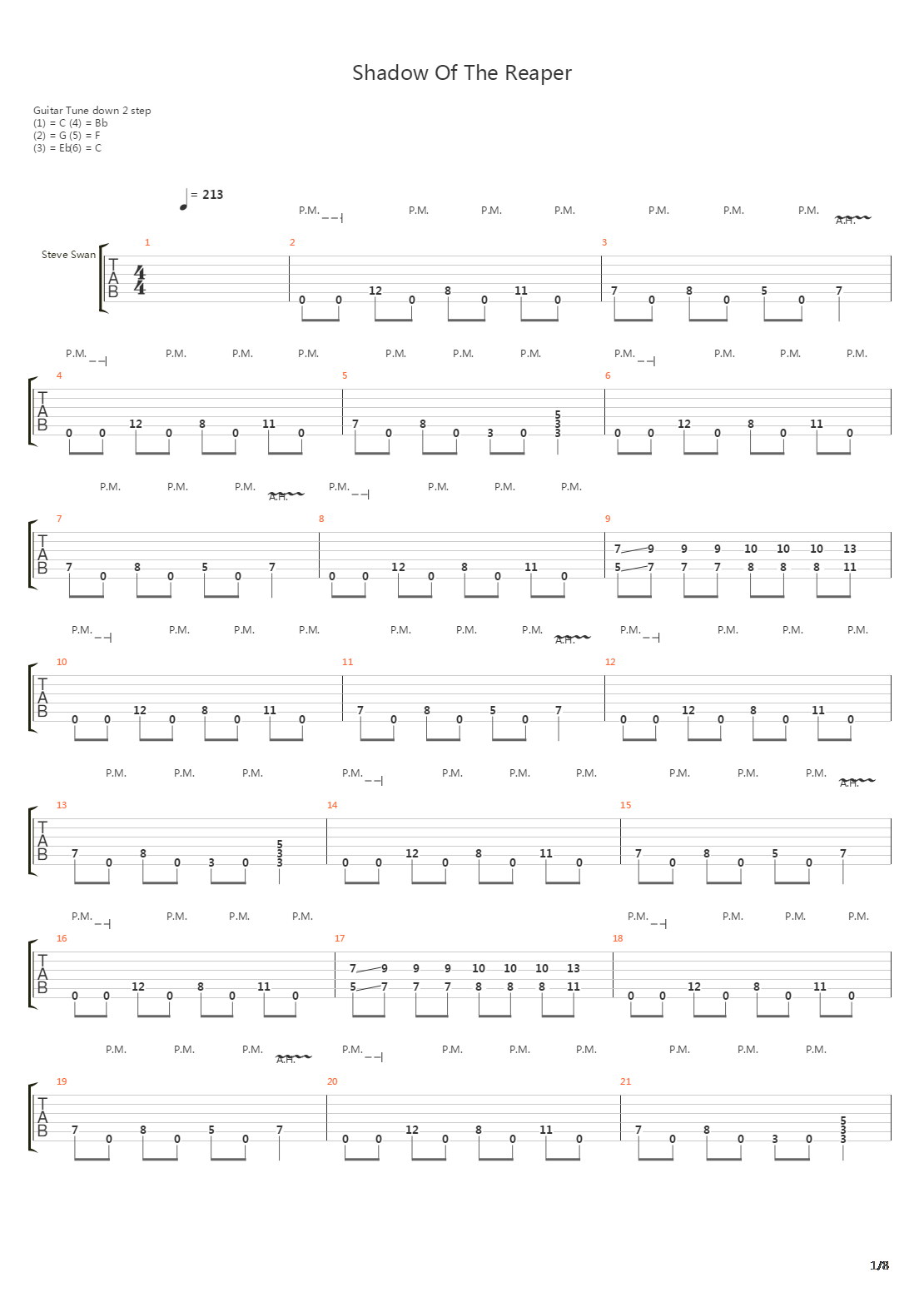 Shadow Of The Reaper吉他谱