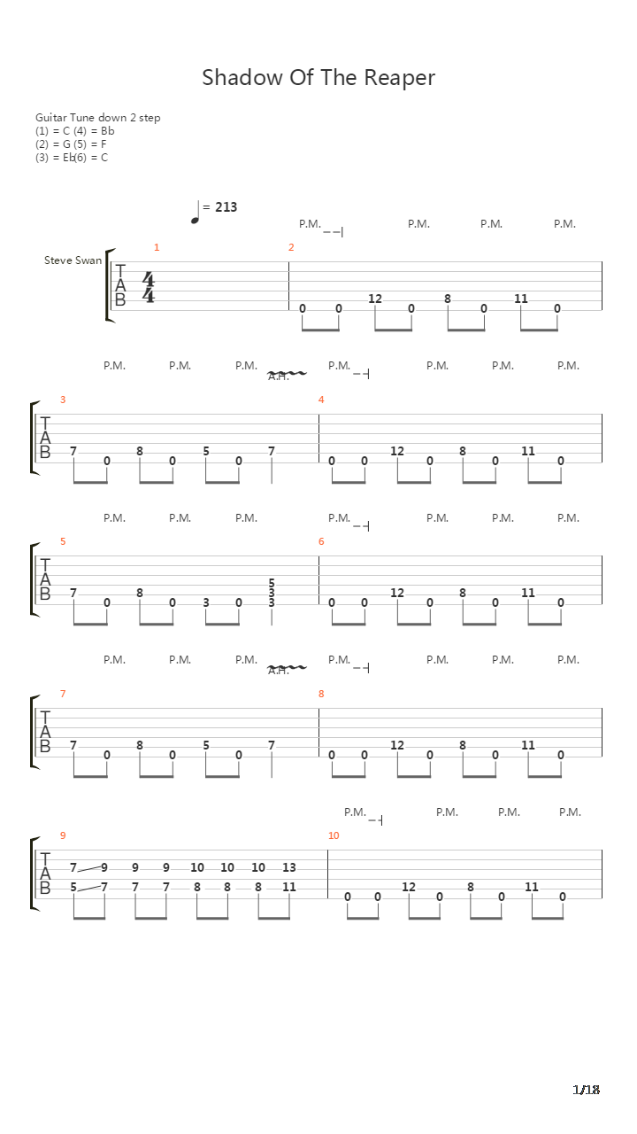 Shadow Of The Reaper吉他谱
