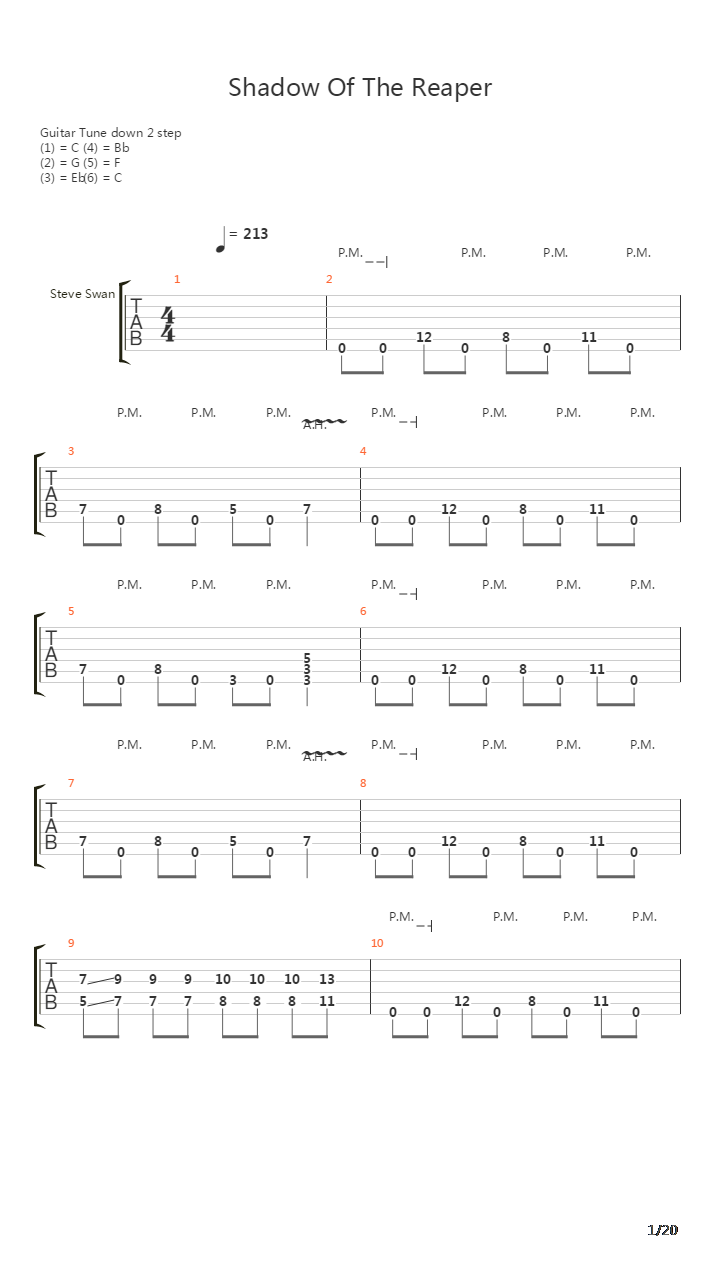 Shadow Of The Reaper吉他谱