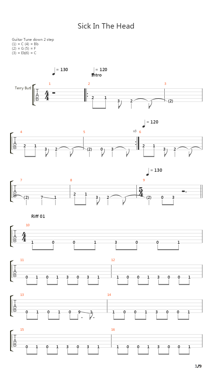 Sick In The Head吉他谱
