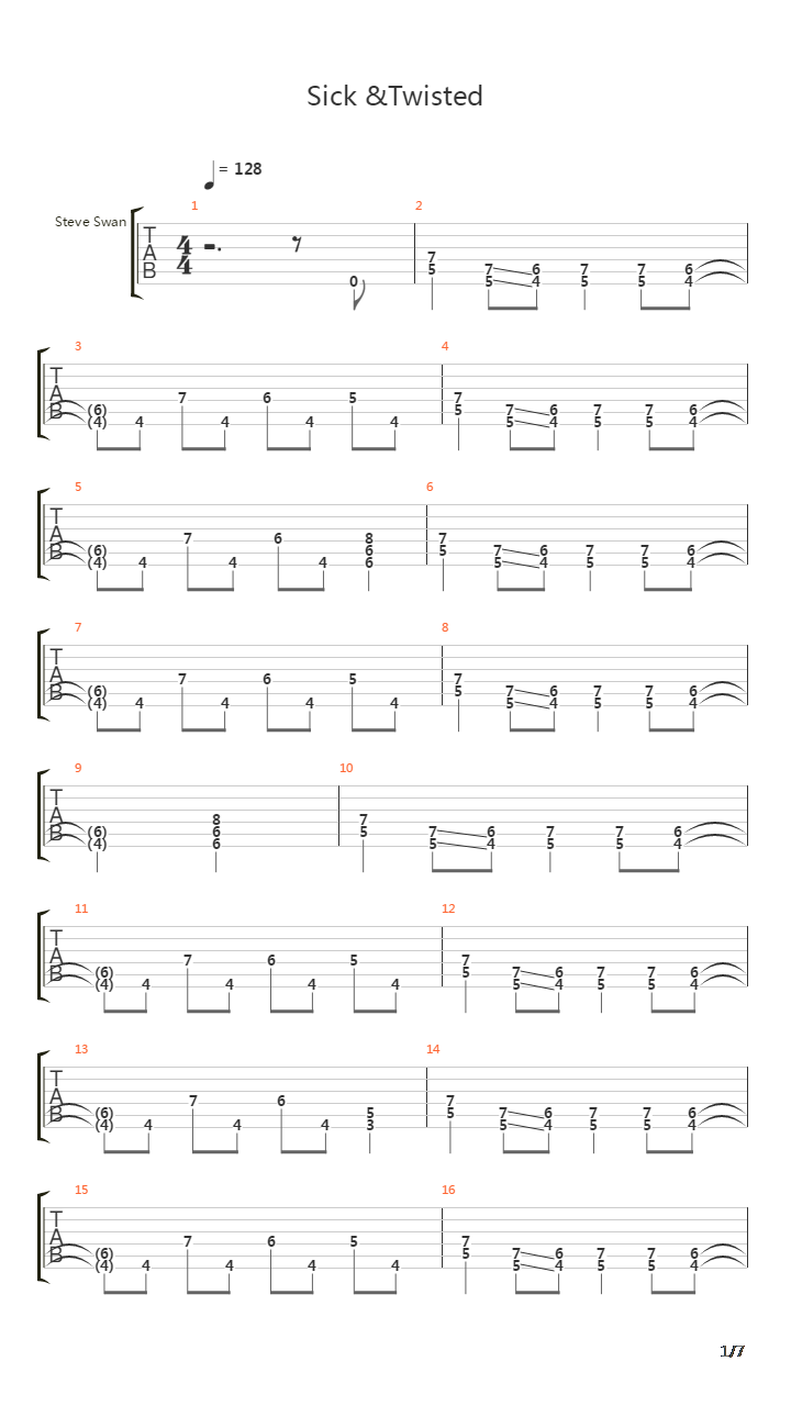 Sick Twisted吉他谱