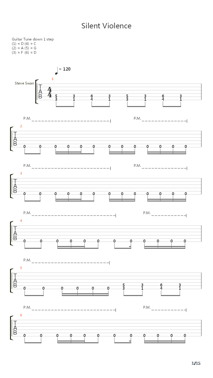 Silent Violence吉他谱