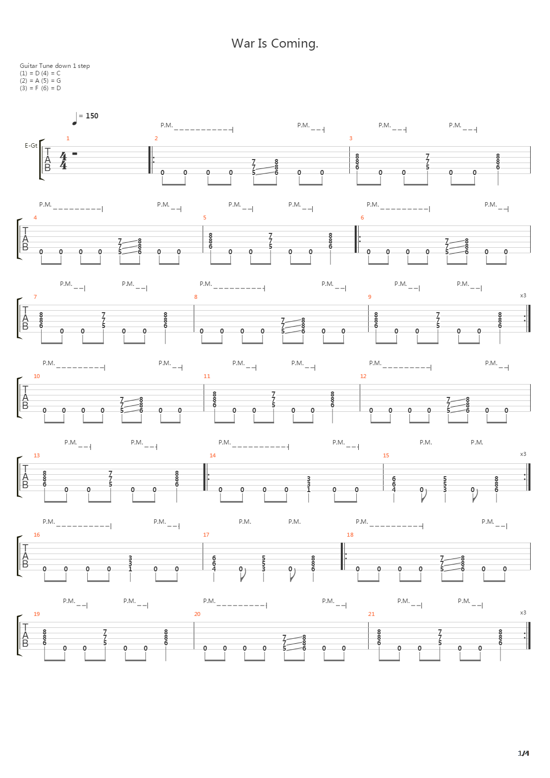 War Is Coming吉他谱