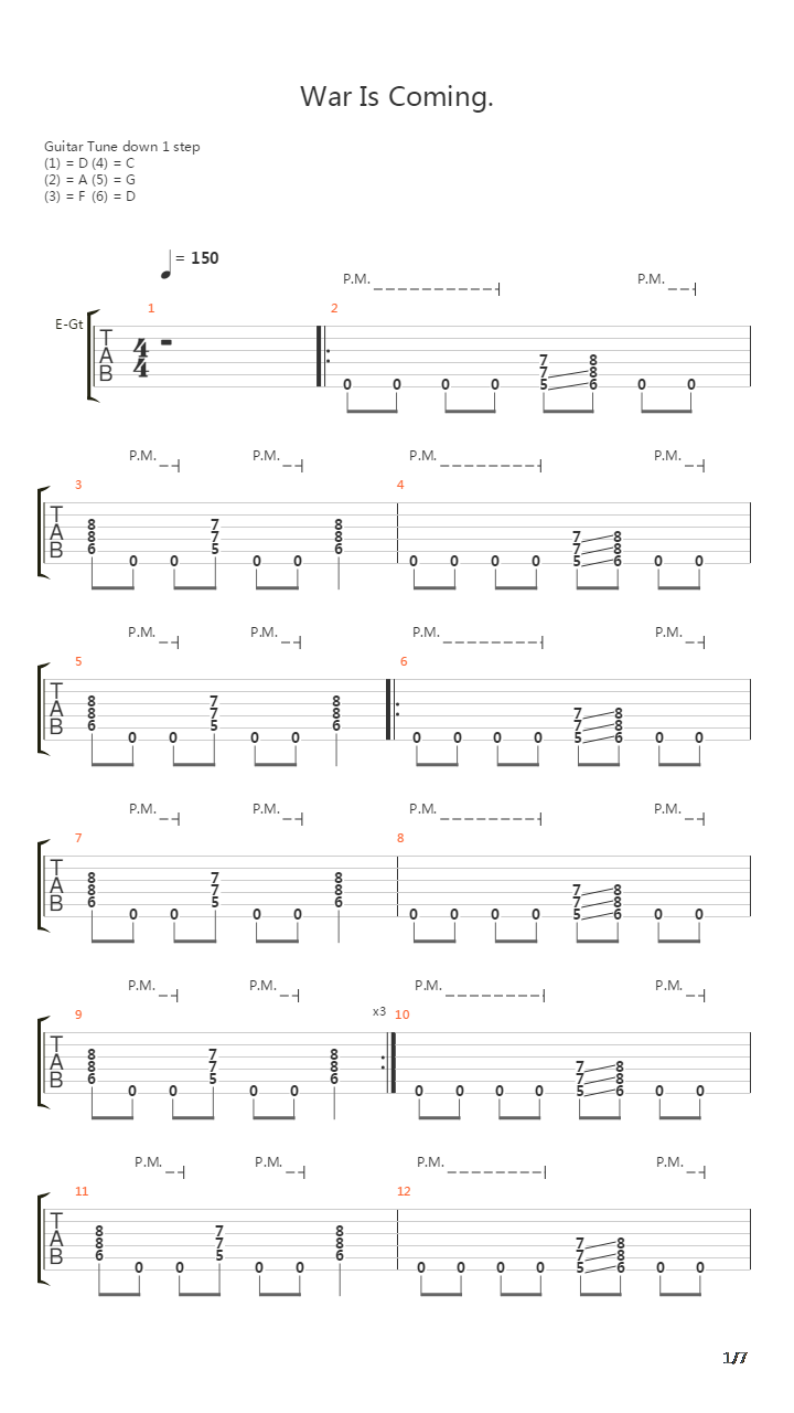 War Is Coming吉他谱