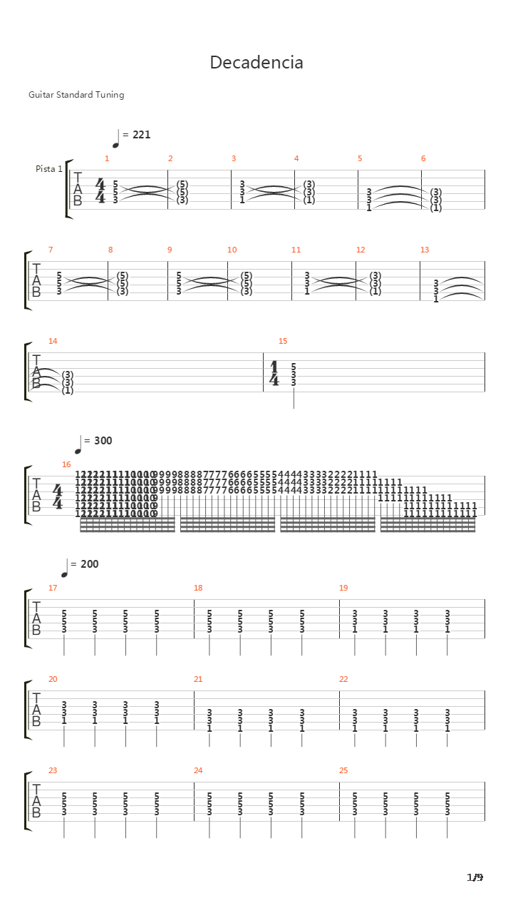Decadencia吉他谱