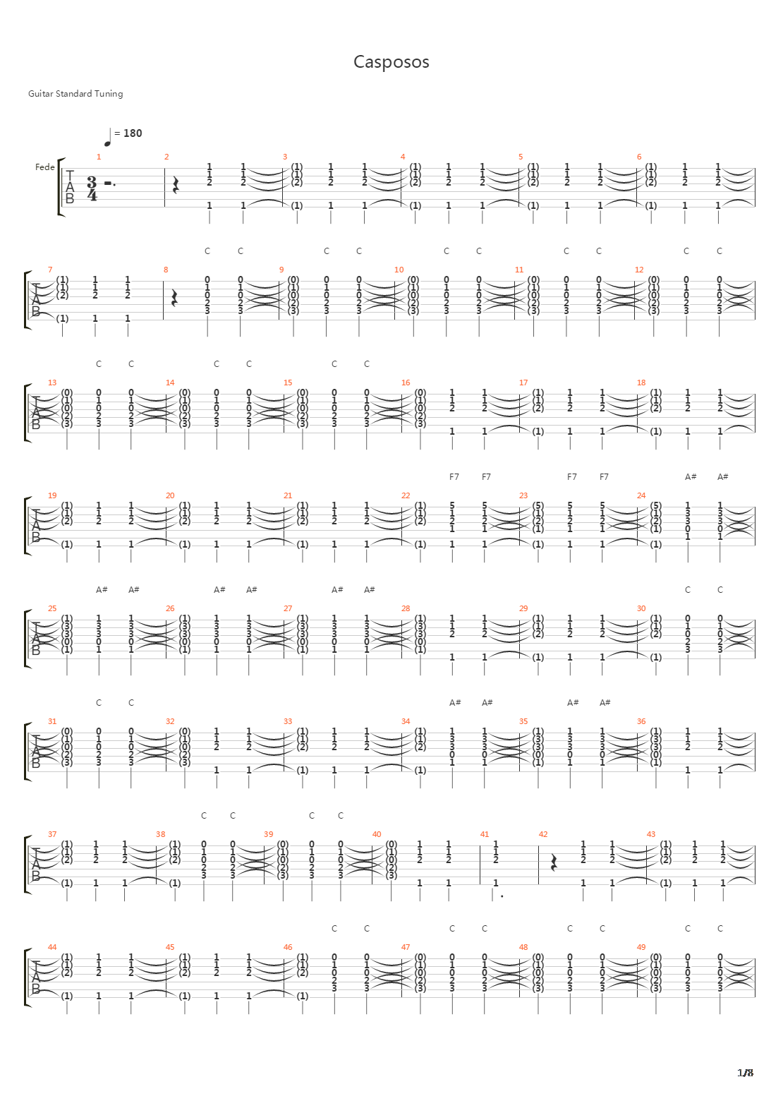 Kasposos吉他谱