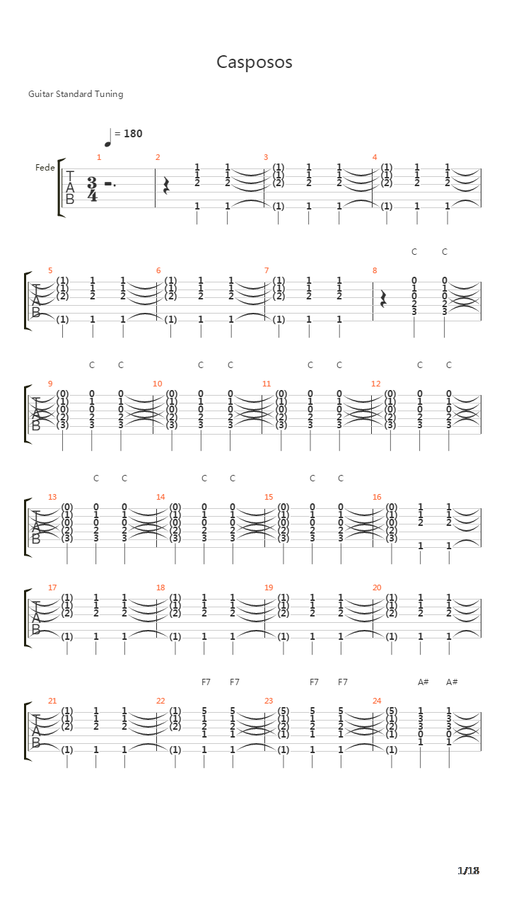 Kasposos吉他谱