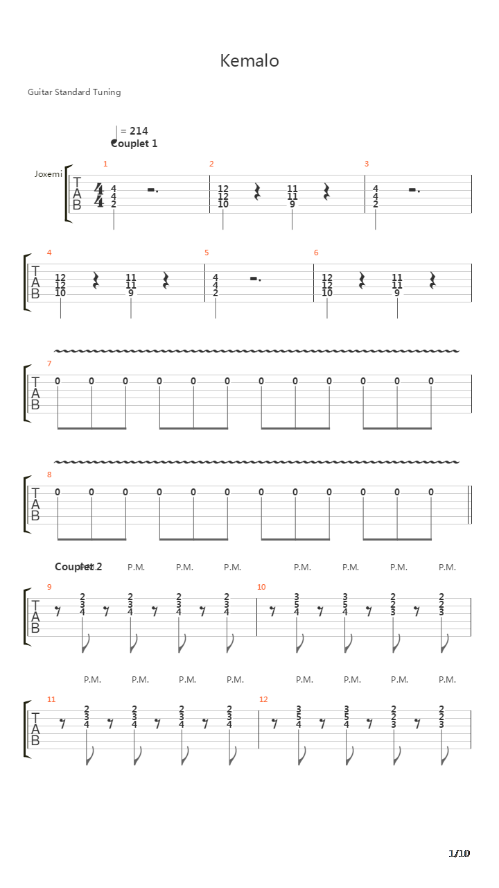 Kemalo吉他谱