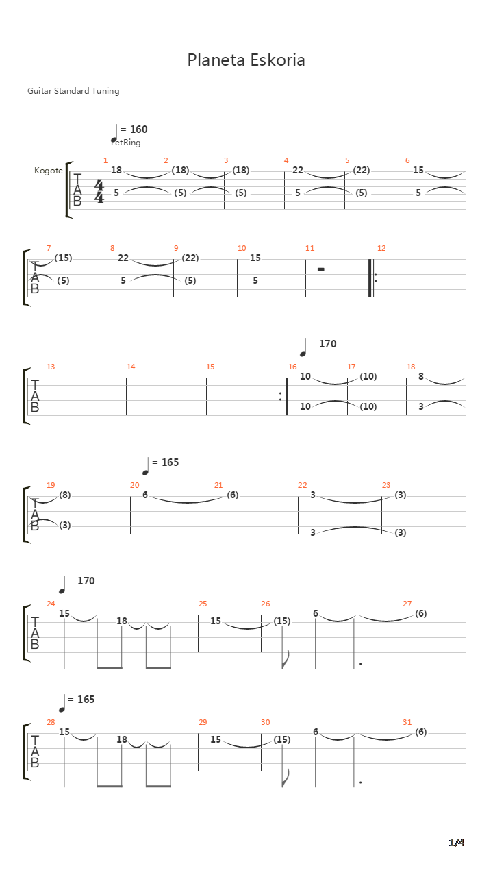 Planeta Eskoria吉他谱