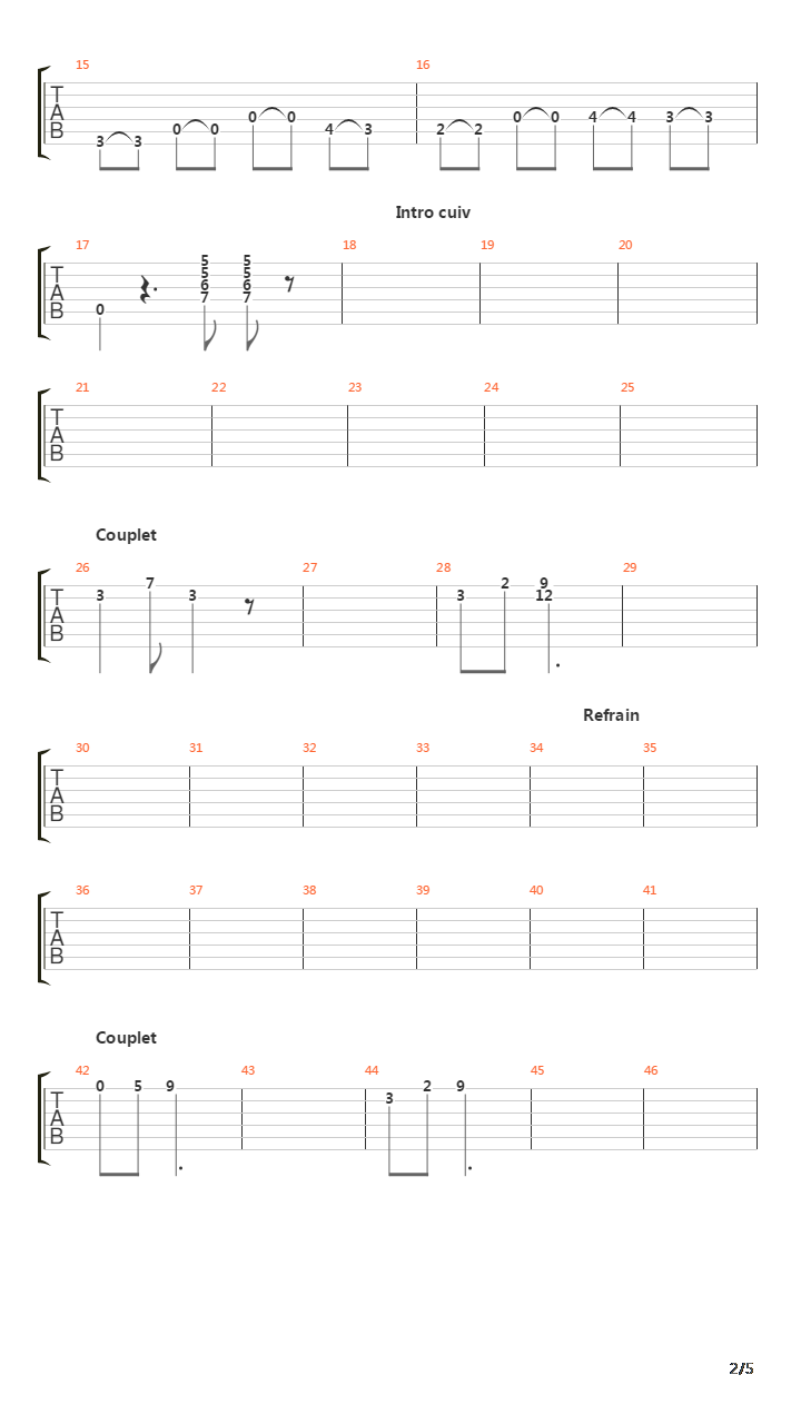 Sectas吉他谱