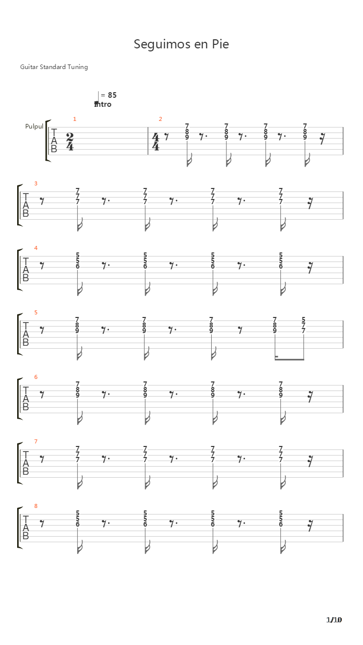 Seguimos En Pie吉他谱