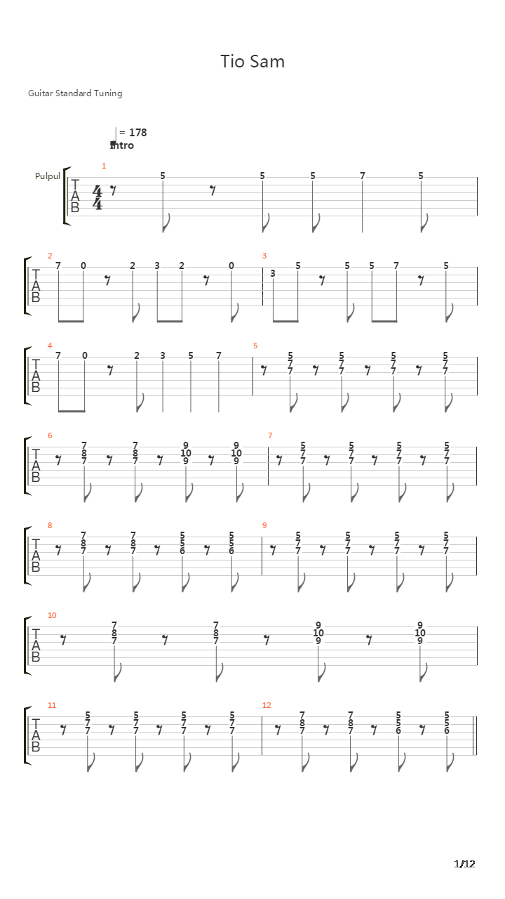 Tio Sam吉他谱