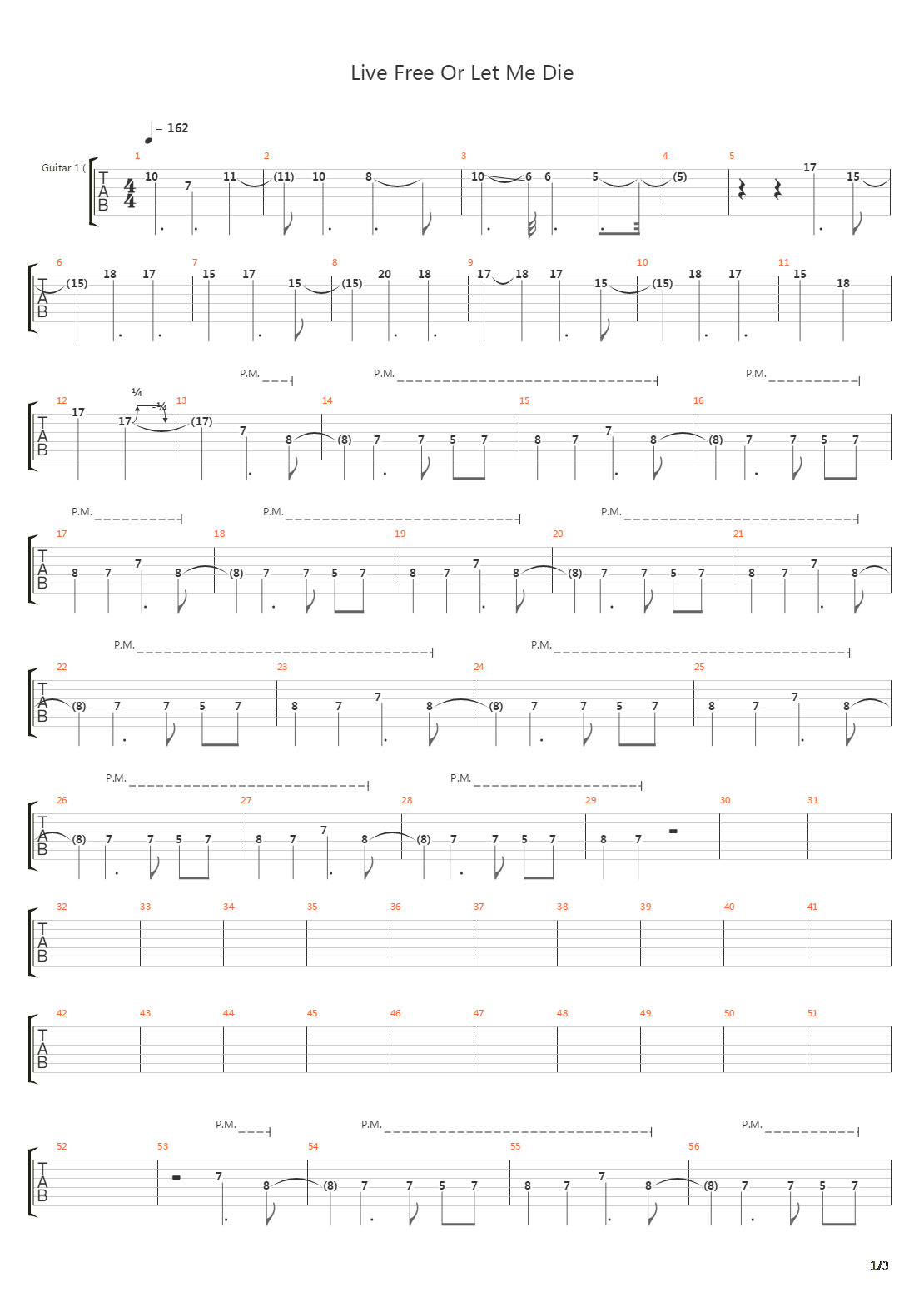 Free Or Let Me Die吉他谱
