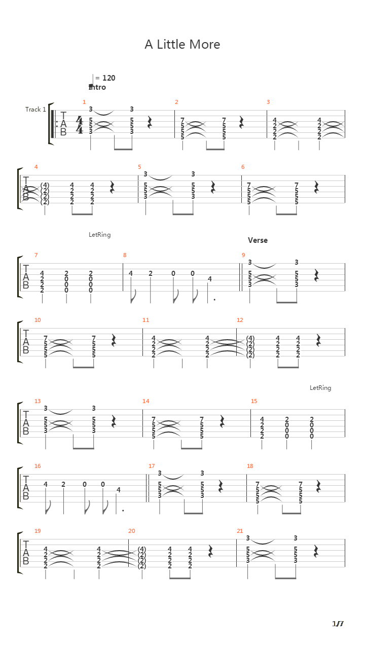 A Little More吉他谱