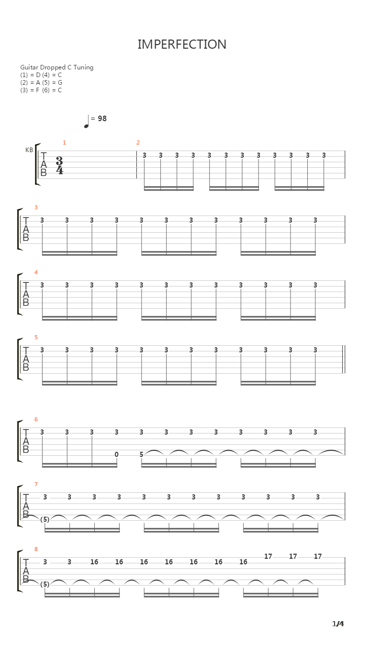 Imperfection吉他谱