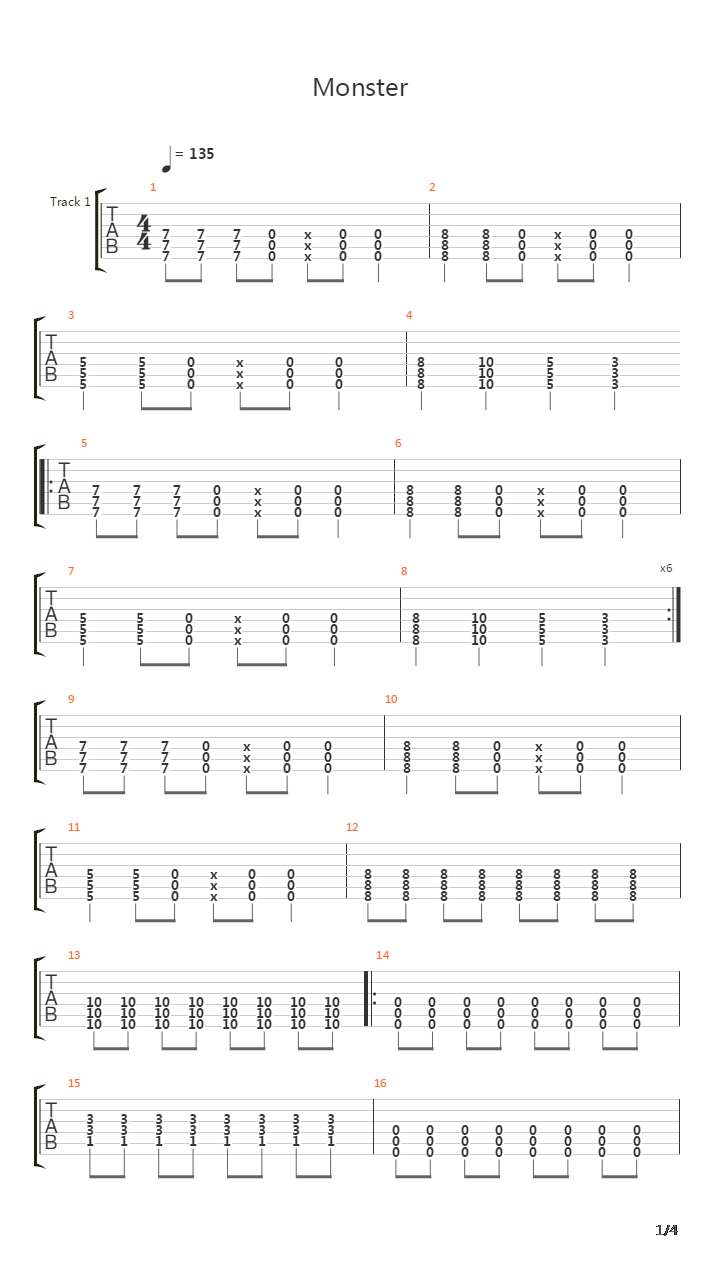 Monster吉他谱